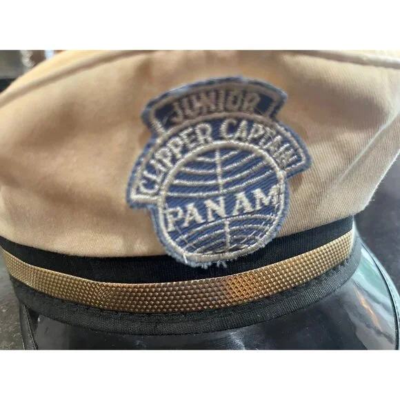 Vintage Pan Am 60's Junior Clipper Captain PAN AM Hat Children's Hat Size 6 3/8
